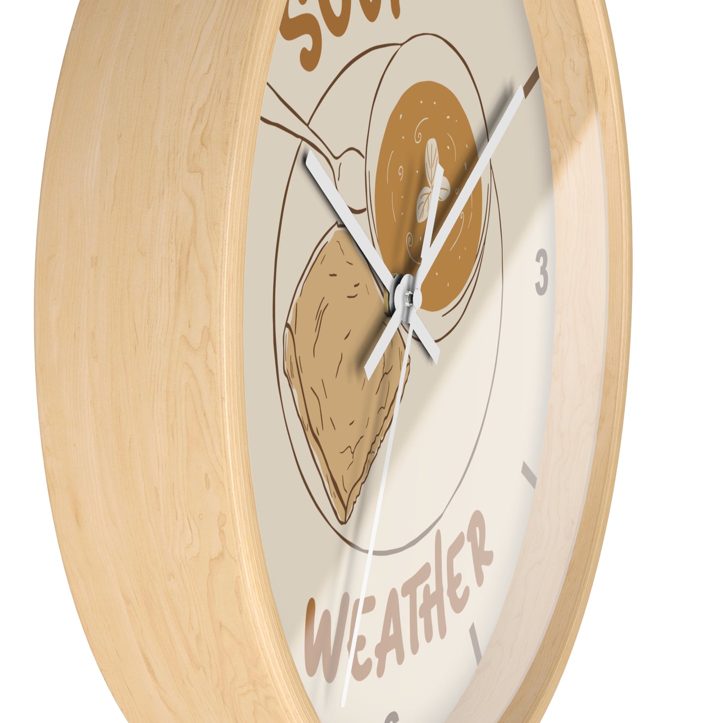 Soup Weather Wall Clock — Fall Autumn Kitchen Decor