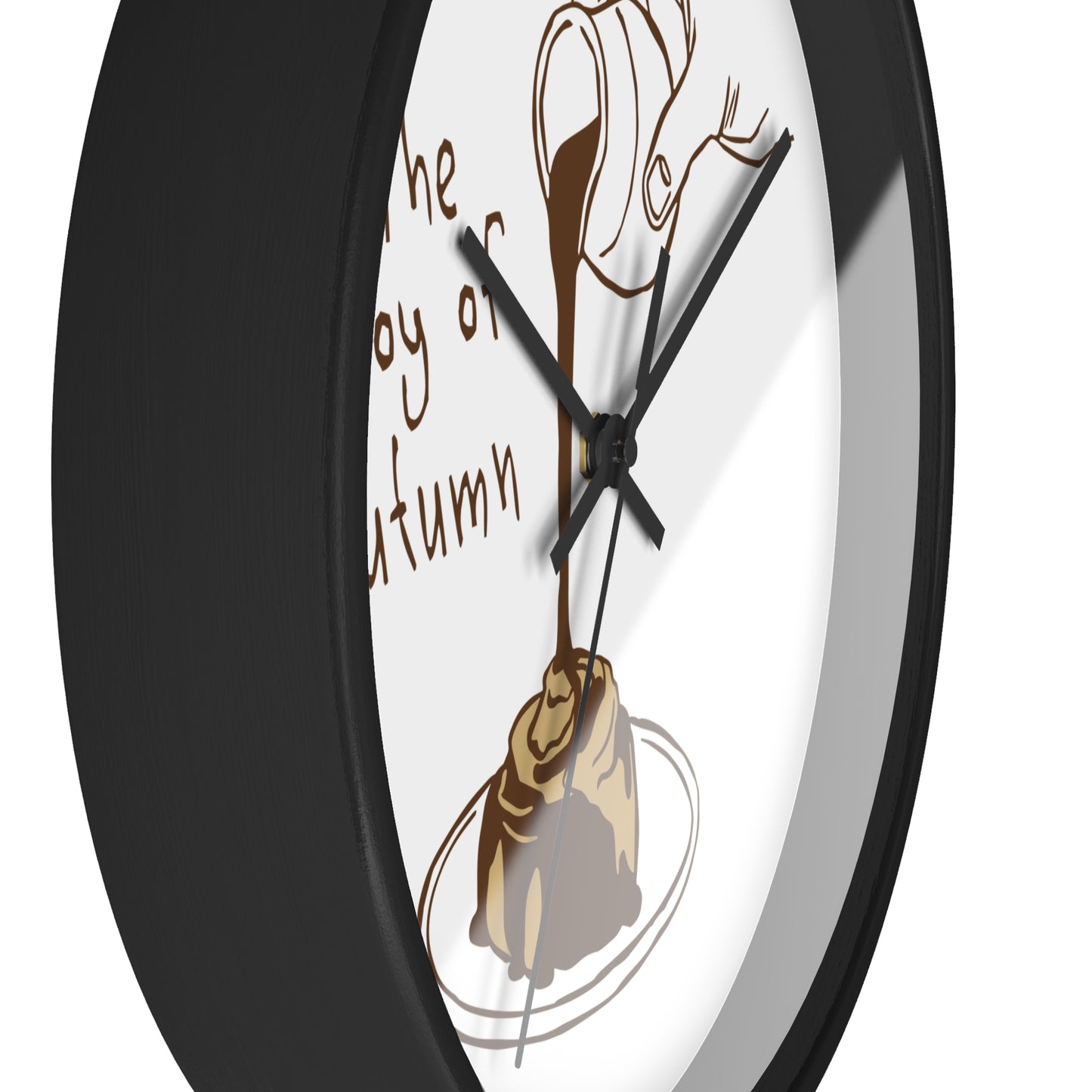 The Joy of Autumn Kitchen Wall Clock | Cozy Pumpkin Cinnamon Roll Decor