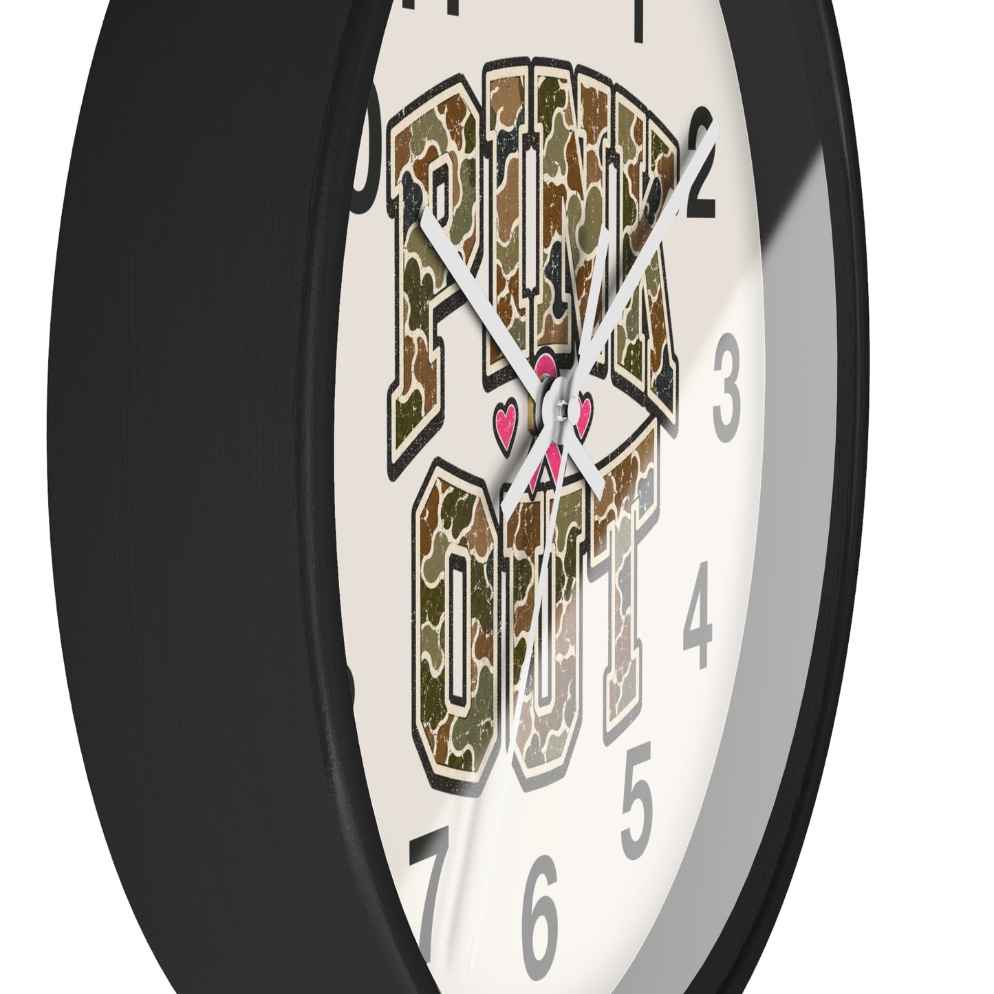 Camo Pink Out Wall Clock — Breast Cancer Awareness Gift