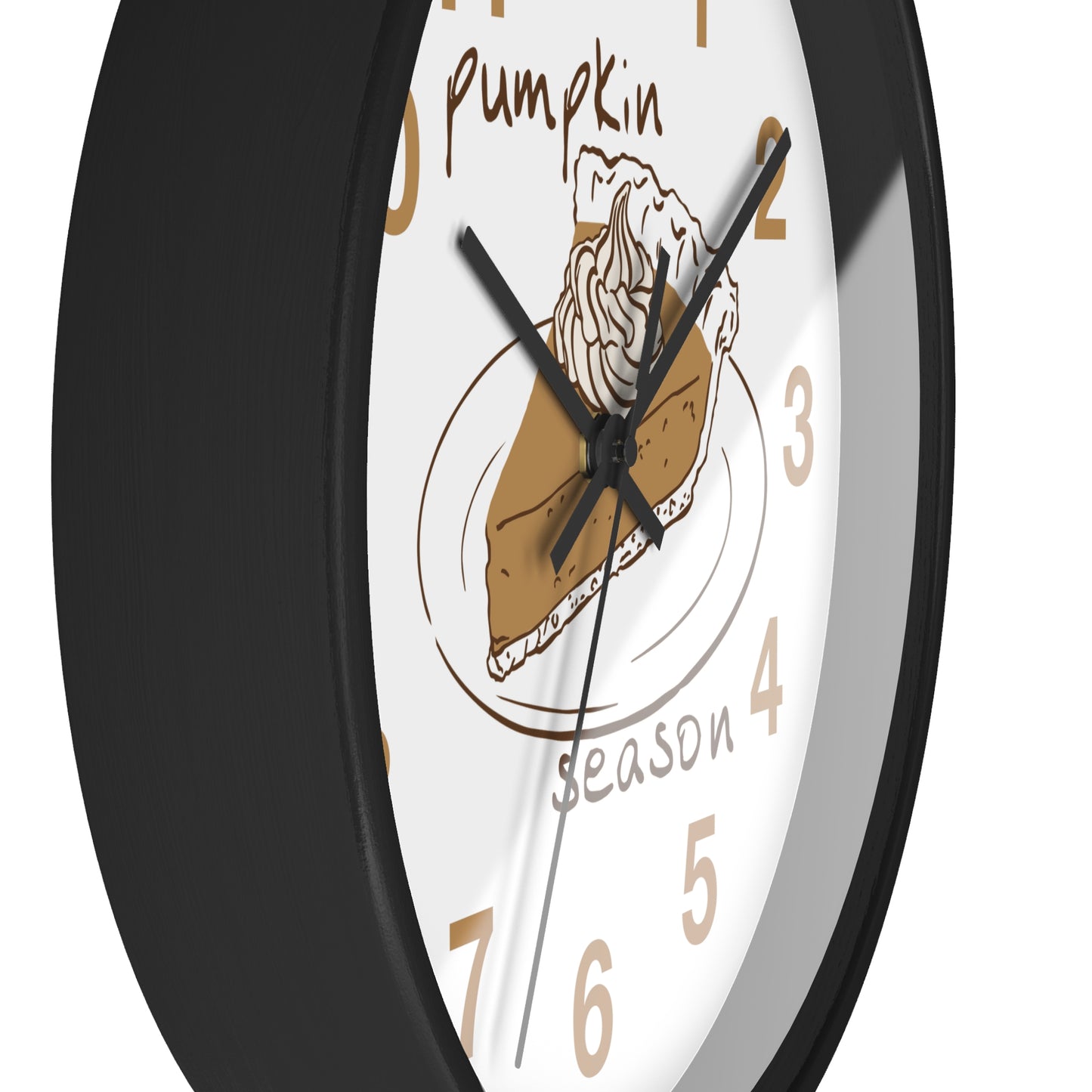 Pumpkin Pie Wall Clock — Autumn Fall Season Kitchen Decor