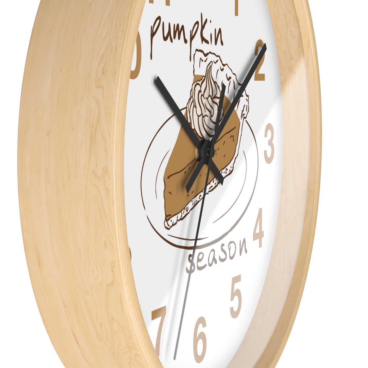 Pumpkin Pie Wall Clock — Autumn Fall Season Kitchen Decor