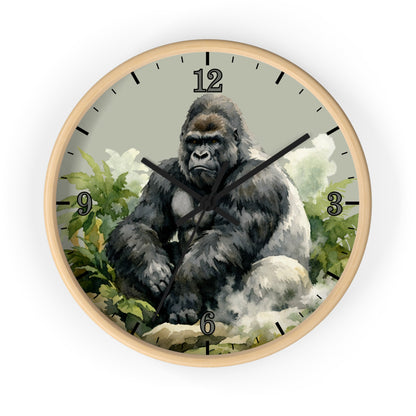 Gorilla Jungle Wall Clock — Wilderness Animal Art Decor