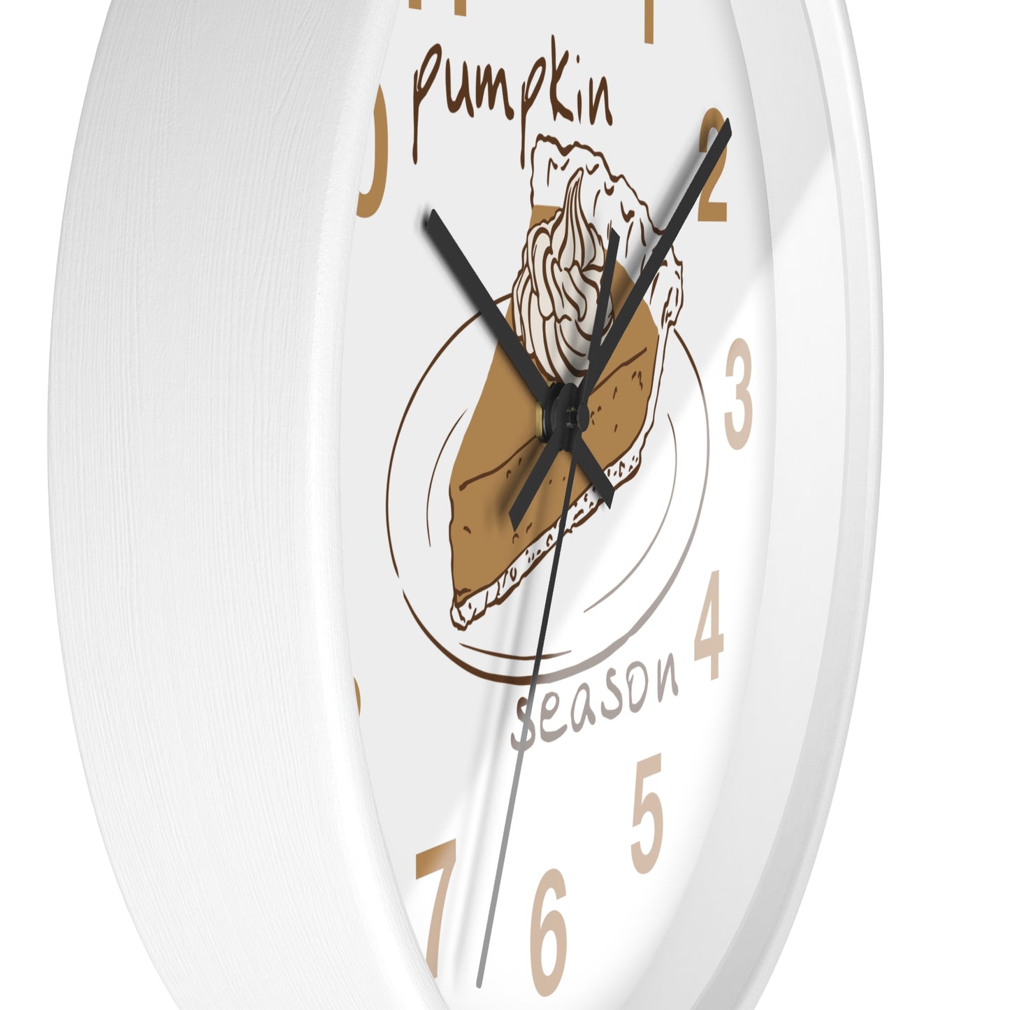 Pumpkin Pie Wall Clock — Autumn Fall Season Kitchen Decor
