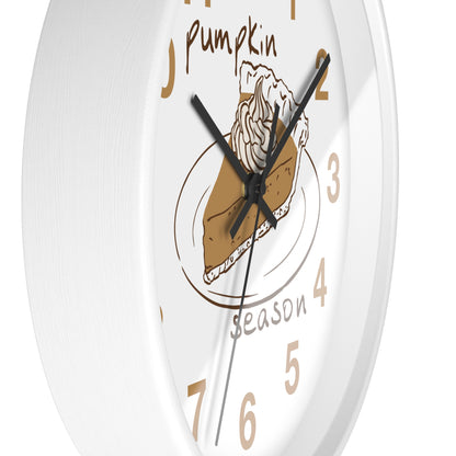 Pumpkin Pie Wall Clock — Autumn Fall Season Kitchen Decor