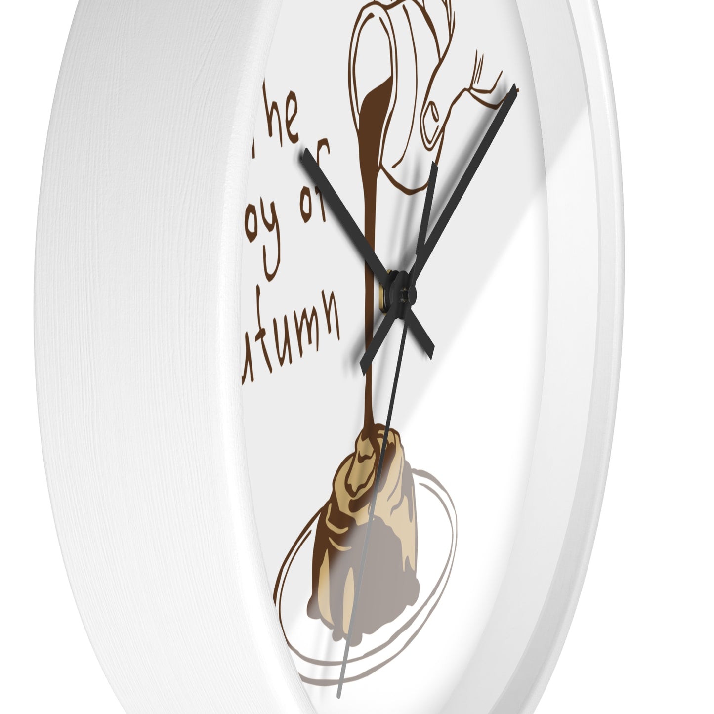 The Joy of Autumn Kitchen Wall Clock | Cozy Pumpkin Cinnamon Roll Decor