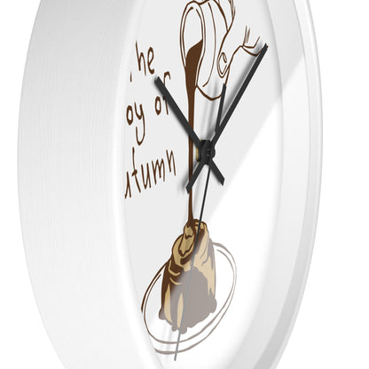 The Joy of Autumn Kitchen Wall Clock | Cozy Pumpkin Cinnamon Roll Decor