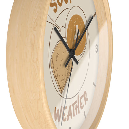 Soup Weather Wall Clock — Fall Autumn Kitchen Decor