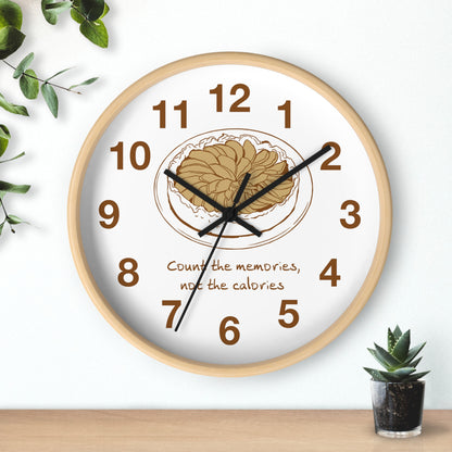 Apple Pie Kitchen Wall Clock | "Count the Memories, Not the Calories"