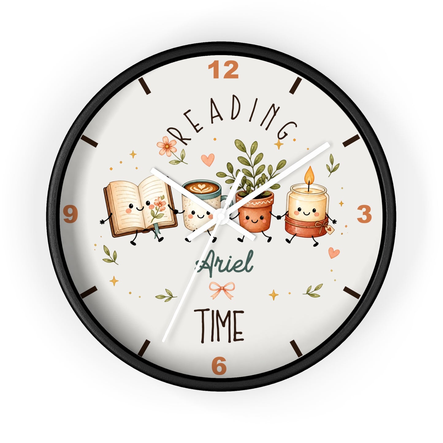Reading Time Kids Wall Clock | Personalized Book Lover Decor (Custom Name)
