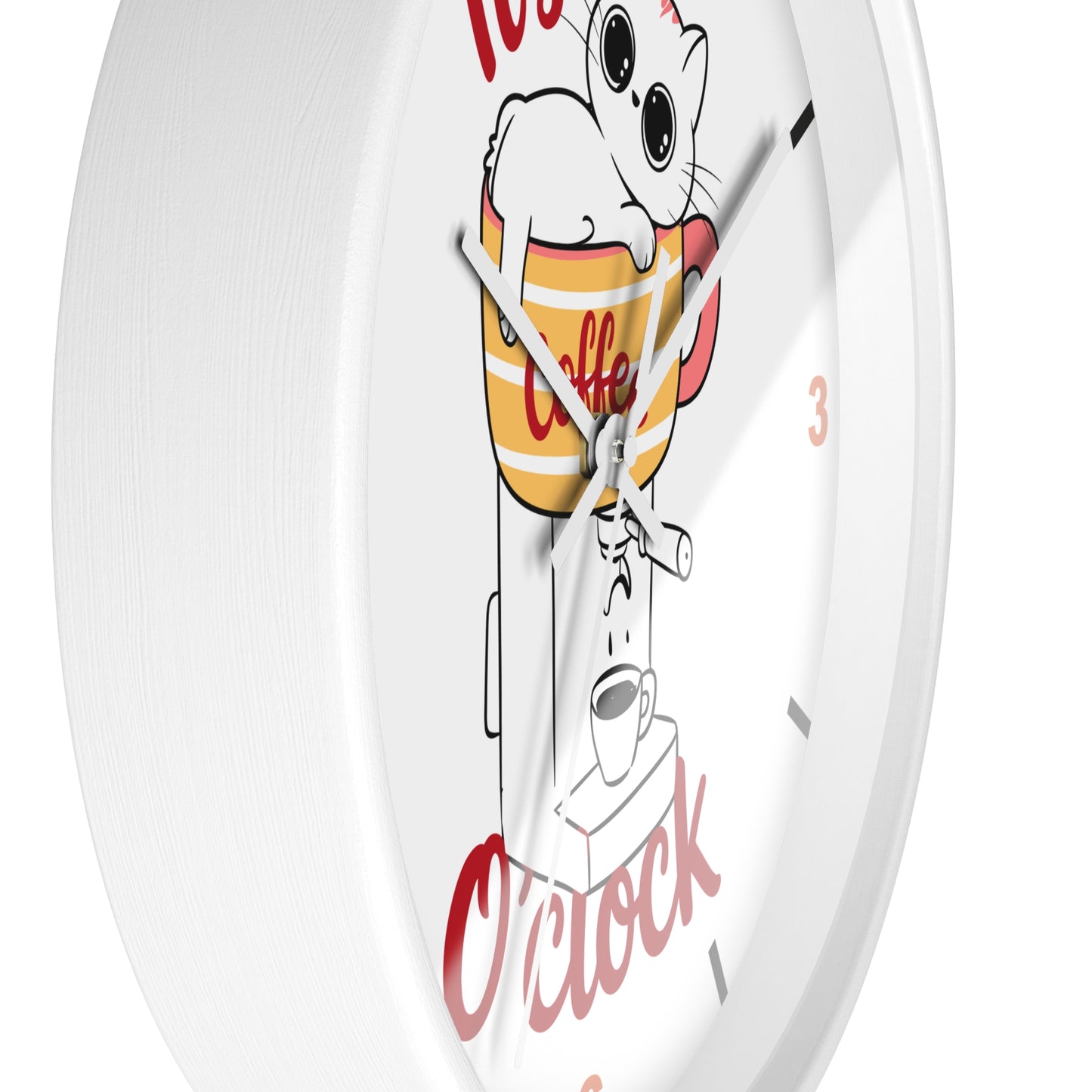 Cat Kitchen Wall Clock | " It's Coffee O'clock"