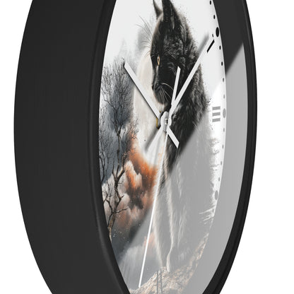 Black Cat Full Moon Wall Clock —  Cat Lovers Decor
