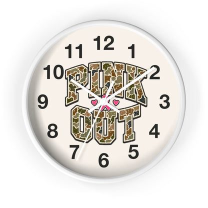 Camo Pink Out Wall Clock — Breast Cancer Awareness Gift