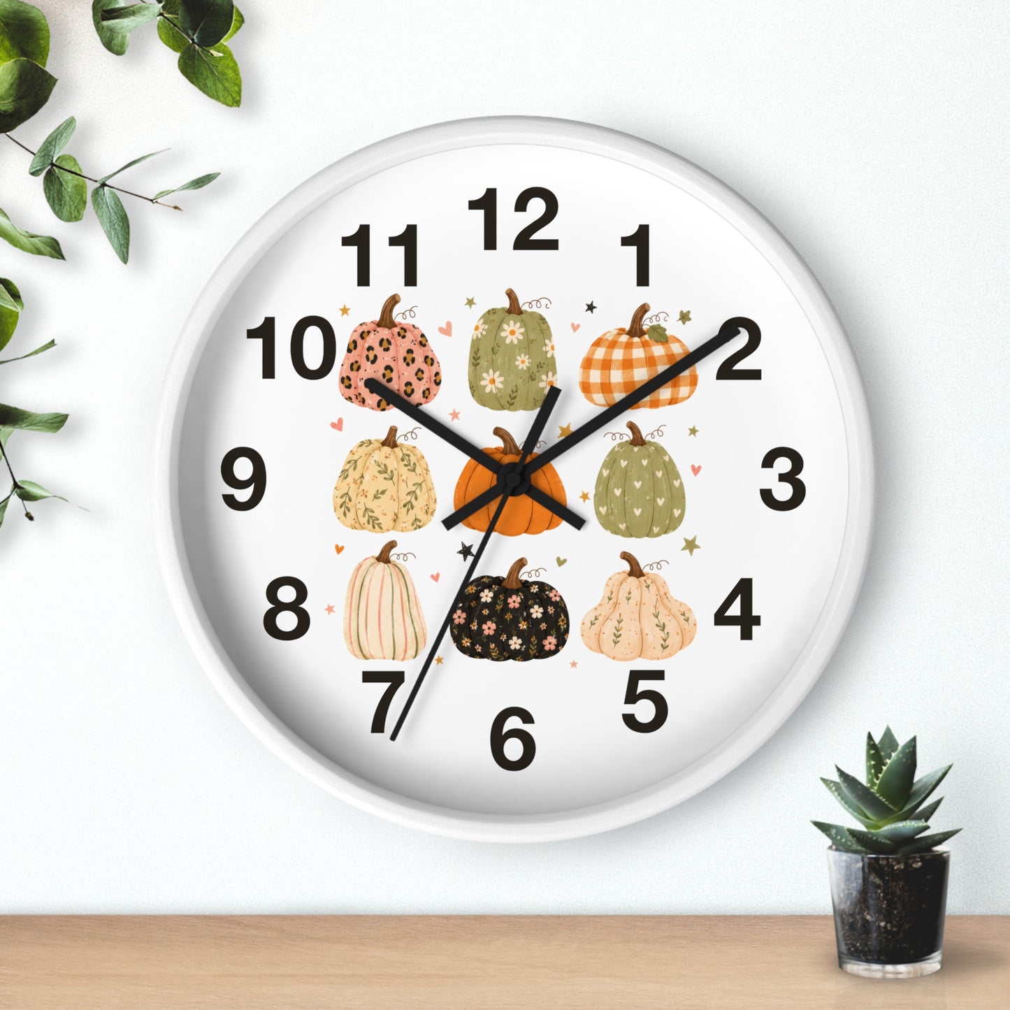 Pumpkin Patch Wall Clock | Autumn Fall Decorative Clock