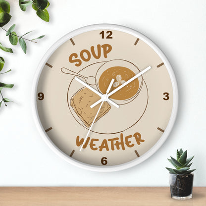 Soup Weather Wall Clock — Fall Autumn Kitchen Decor