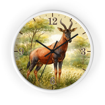 Topi Antelope Wall Clock — Wilderness Wildlife Decorative Clock