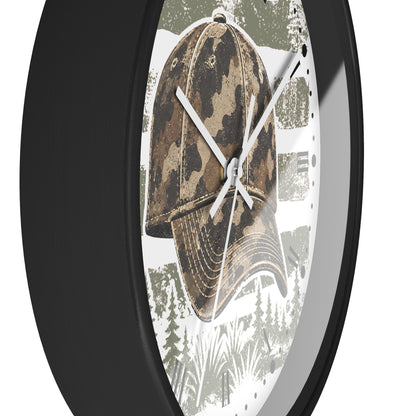 Trendy Striped Camo Cap Wall Clock
