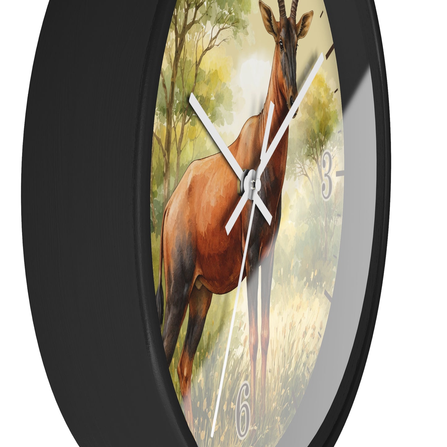 Topi Antelope Wall Clock — Wilderness Wildlife Decorative Clock