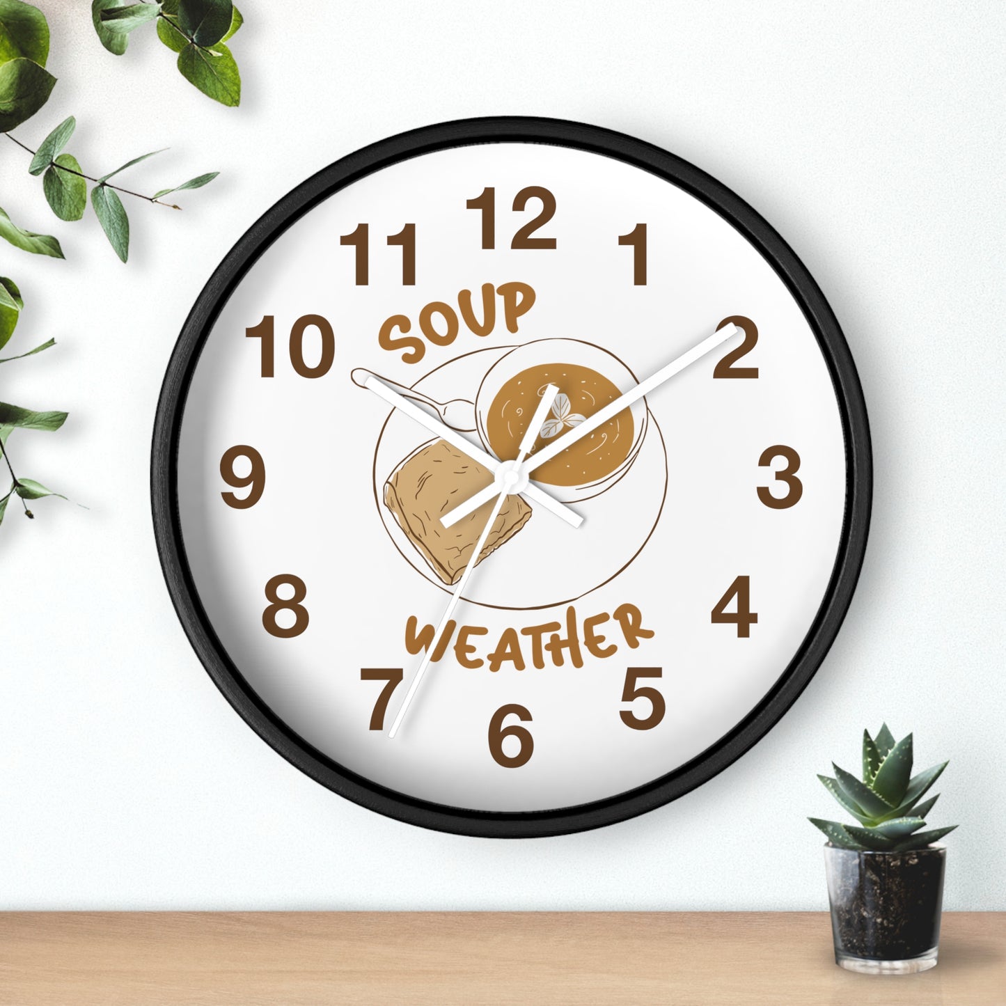 Autumn Season Wall Clock | 'Soup Weather' Kitchen Decor