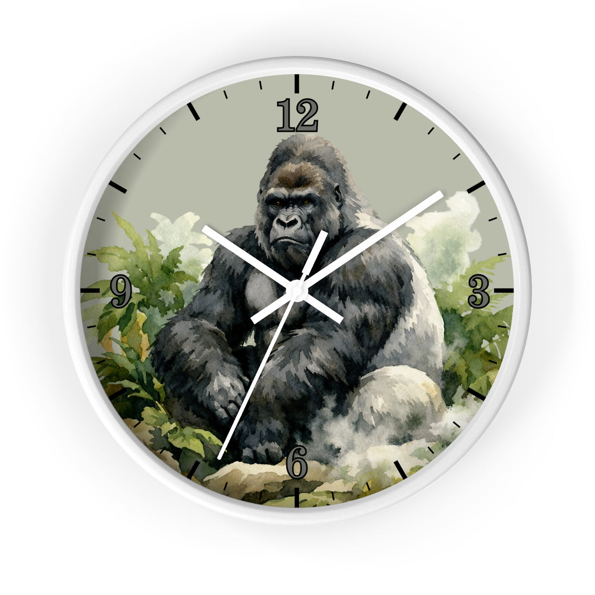 Gorilla Jungle Wall Clock — Wilderness Animal Art Decor