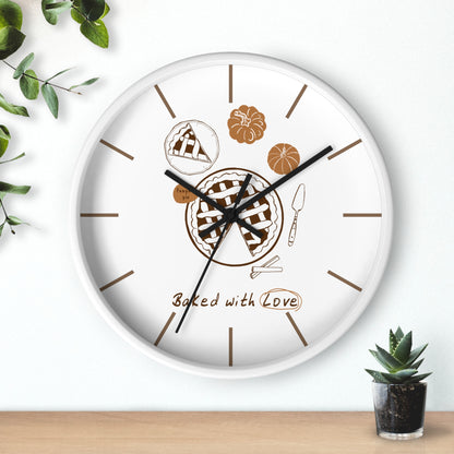 Baked With Love Wall Clock | Rustic Kitchen Pie & Baking Decor