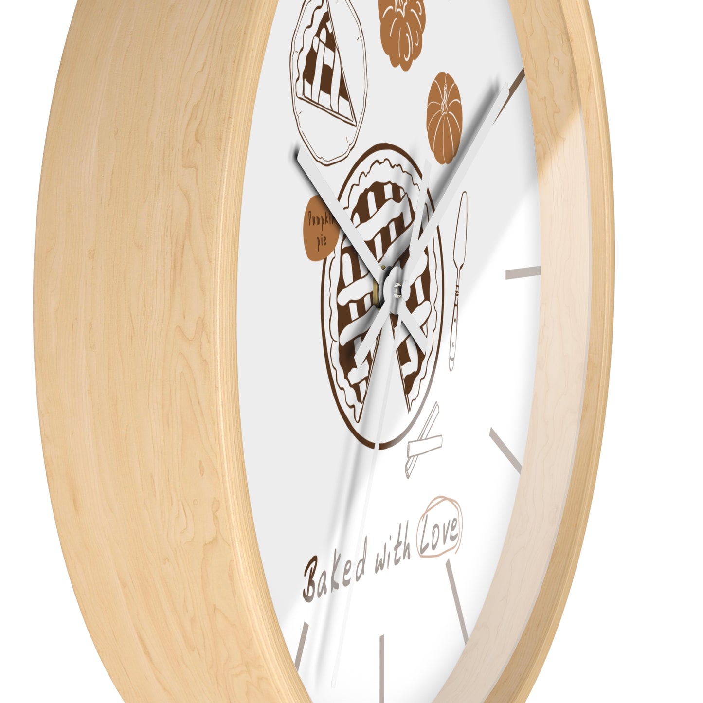 Baked With Love Wall Clock | Rustic Kitchen Pie & Baking Decor