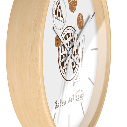 Baked With Love Wall Clock | Rustic Kitchen Pie & Baking Decor