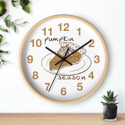 Pumpkin Pie Wall Clock — Autumn Fall Season Kitchen Decor