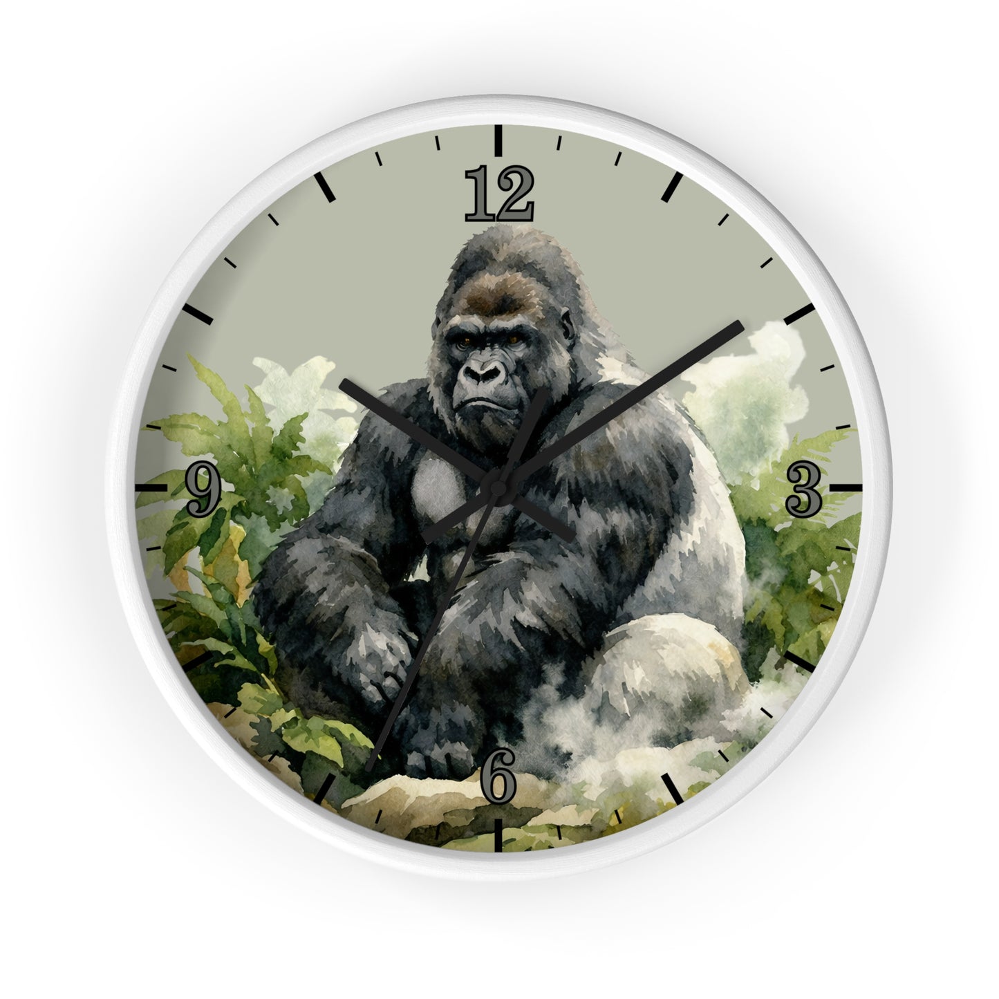 Gorilla Jungle Wall Clock — Wilderness Animal Art Decor