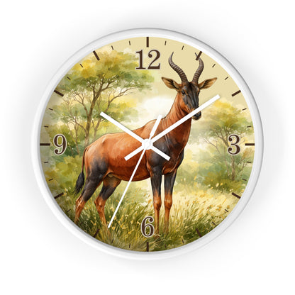 Topi Antelope Wall Clock — Wilderness Wildlife Decorative Clock