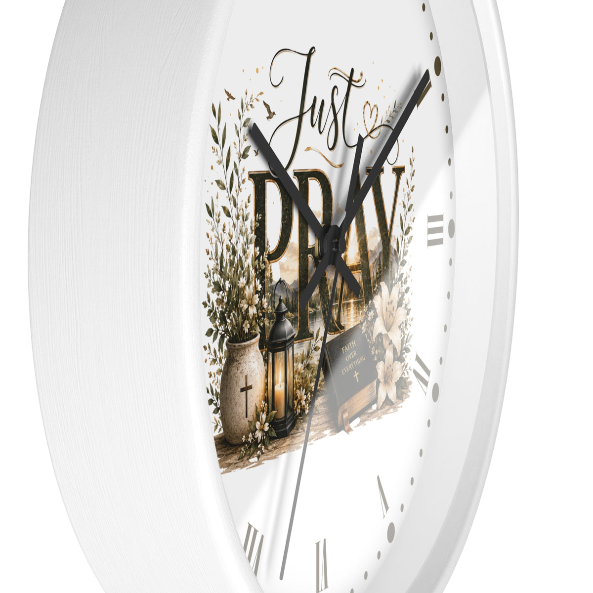 Just Pray Wall Clock — Inspirational Christian Home Decor Clock