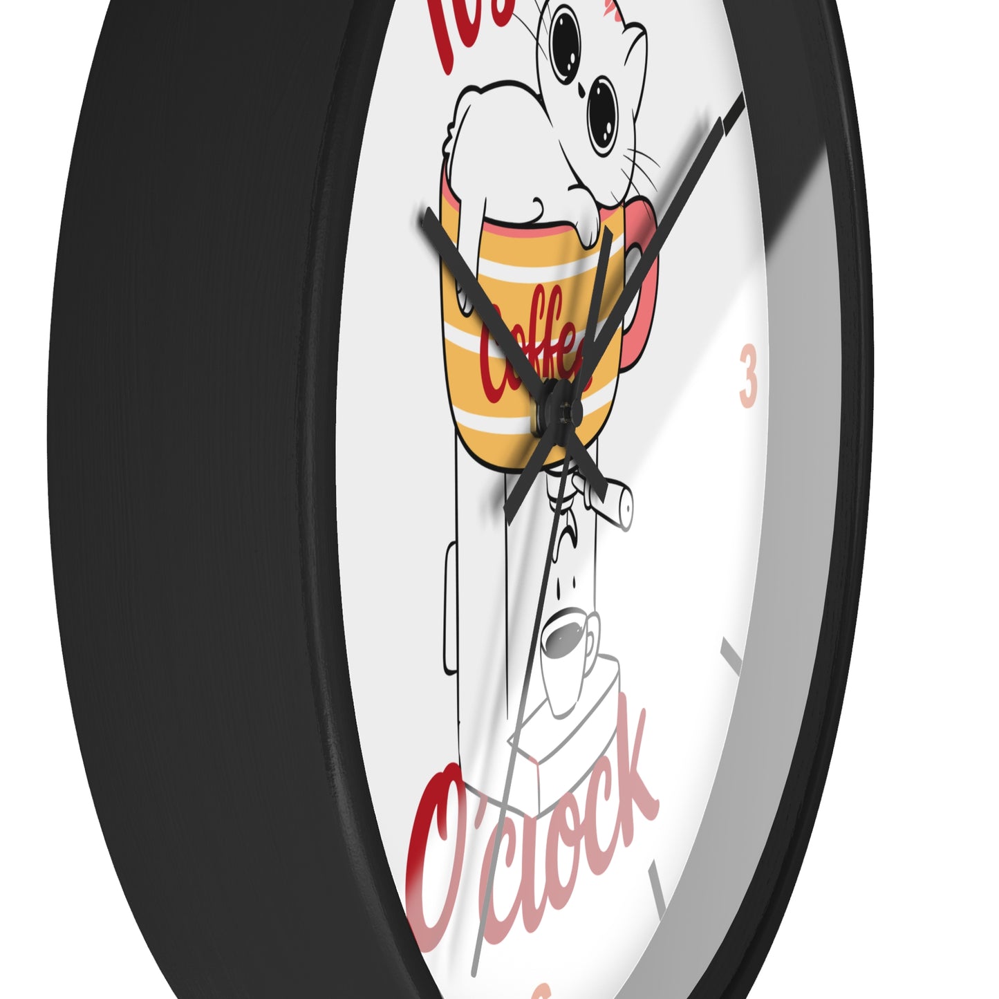 Cat Kitchen Wall Clock | " It's Coffee O'clock"