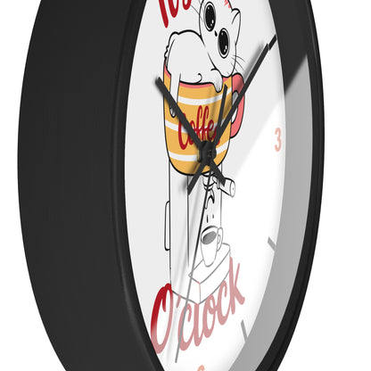 Cat Kitchen Wall Clock | " It's Coffee O'clock"