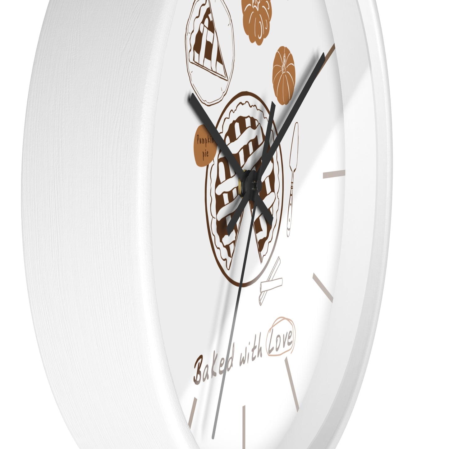 Baked With Love Wall Clock | Rustic Kitchen Pie & Baking Decor
