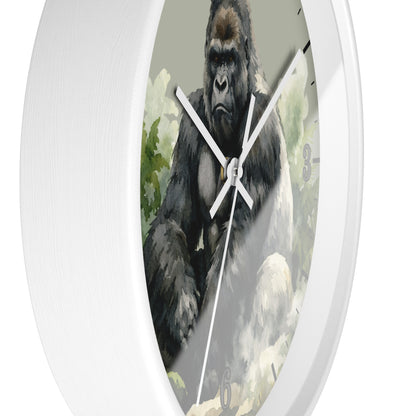 Gorilla Jungle Wall Clock — Wilderness Animal Art Decor