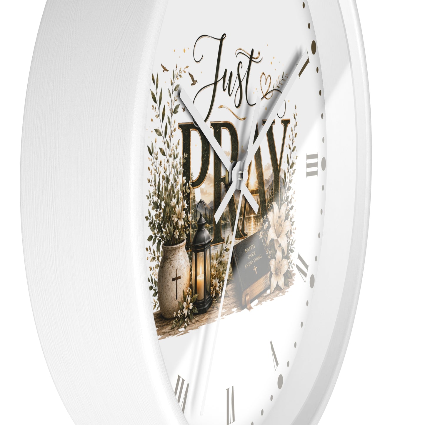 Just Pray Wall Clock — Inspirational Christian Home Decor Clock