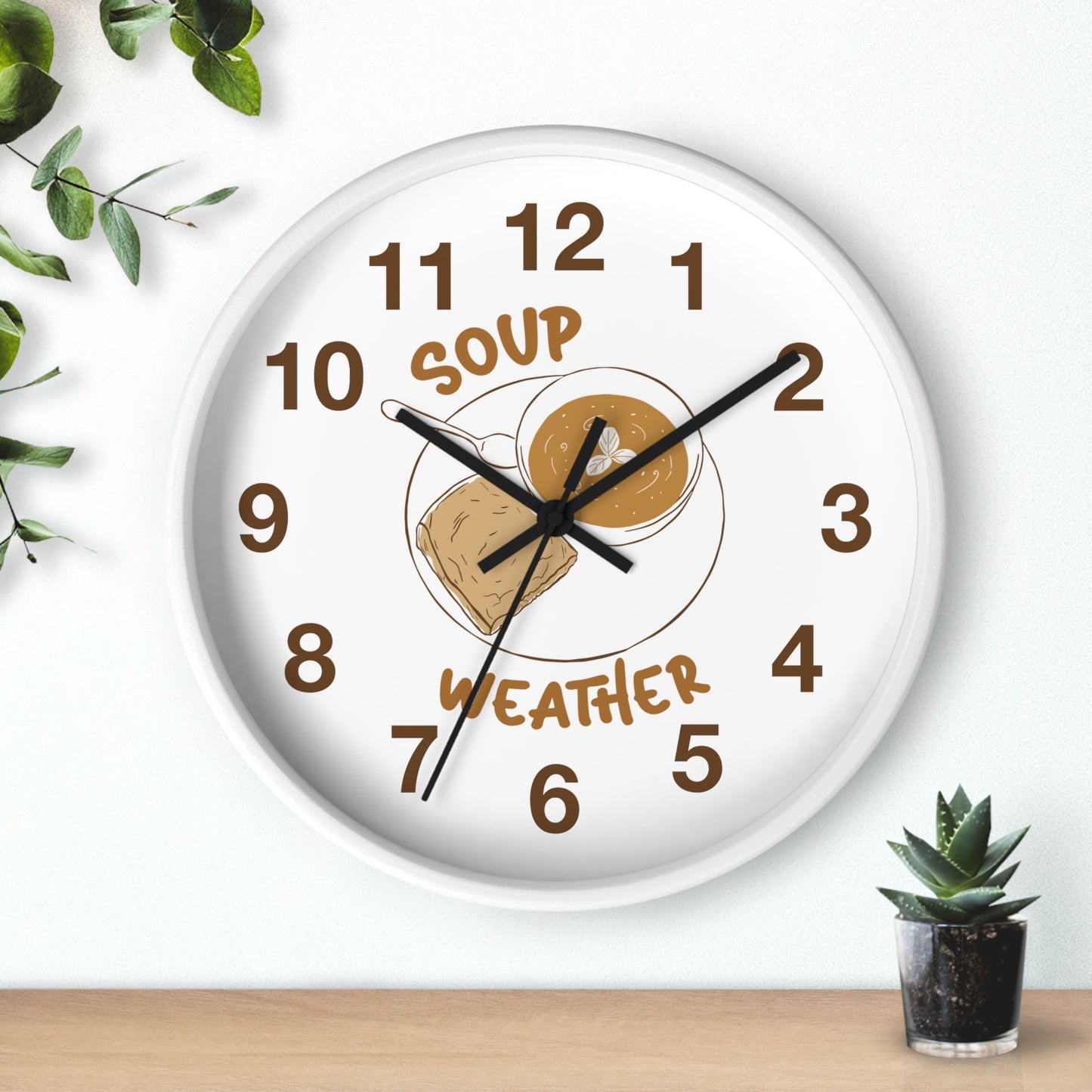 Autumn Season Wall Clock | 'Soup Weather' Kitchen Decor