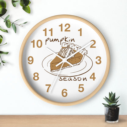 Pumpkin Pie Wall Clock — Autumn Fall Season Kitchen Decor