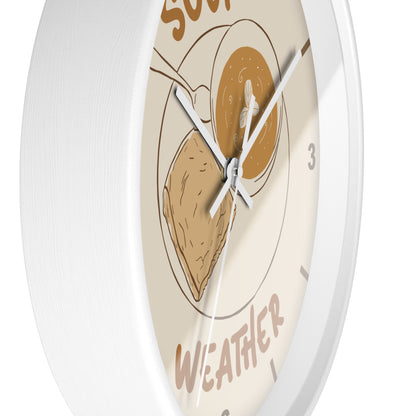 Soup Weather Wall Clock — Fall Autumn Kitchen Decor