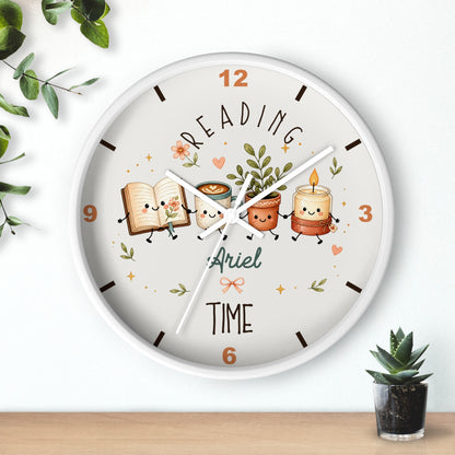 Reading Time Kids Wall Clock | Personalized Book Lover Decor (Custom Name)