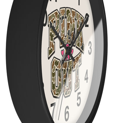Camo Pink Out Wall Clock — Breast Cancer Awareness Gift