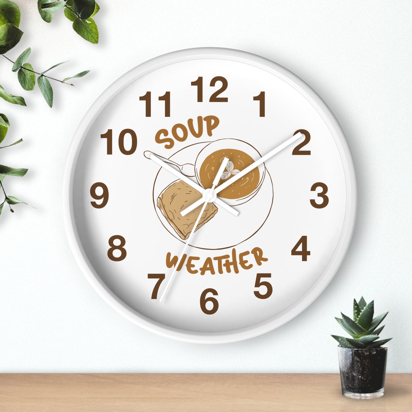 Autumn Season Wall Clock | 'Soup Weather' Kitchen Decor