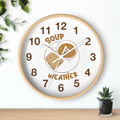 Autumn Season Wall Clock | 'Soup Weather' Kitchen Decor