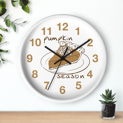 Pumpkin Pie Wall Clock — Autumn Fall Season Kitchen Decor