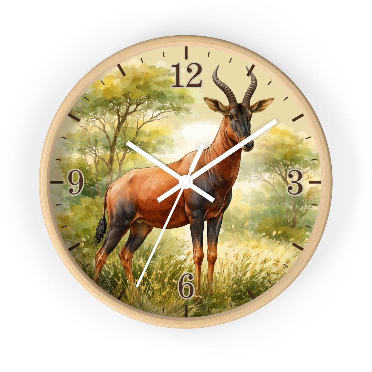 Topi Antelope Wall Clock — Wilderness Wildlife Decorative Clock