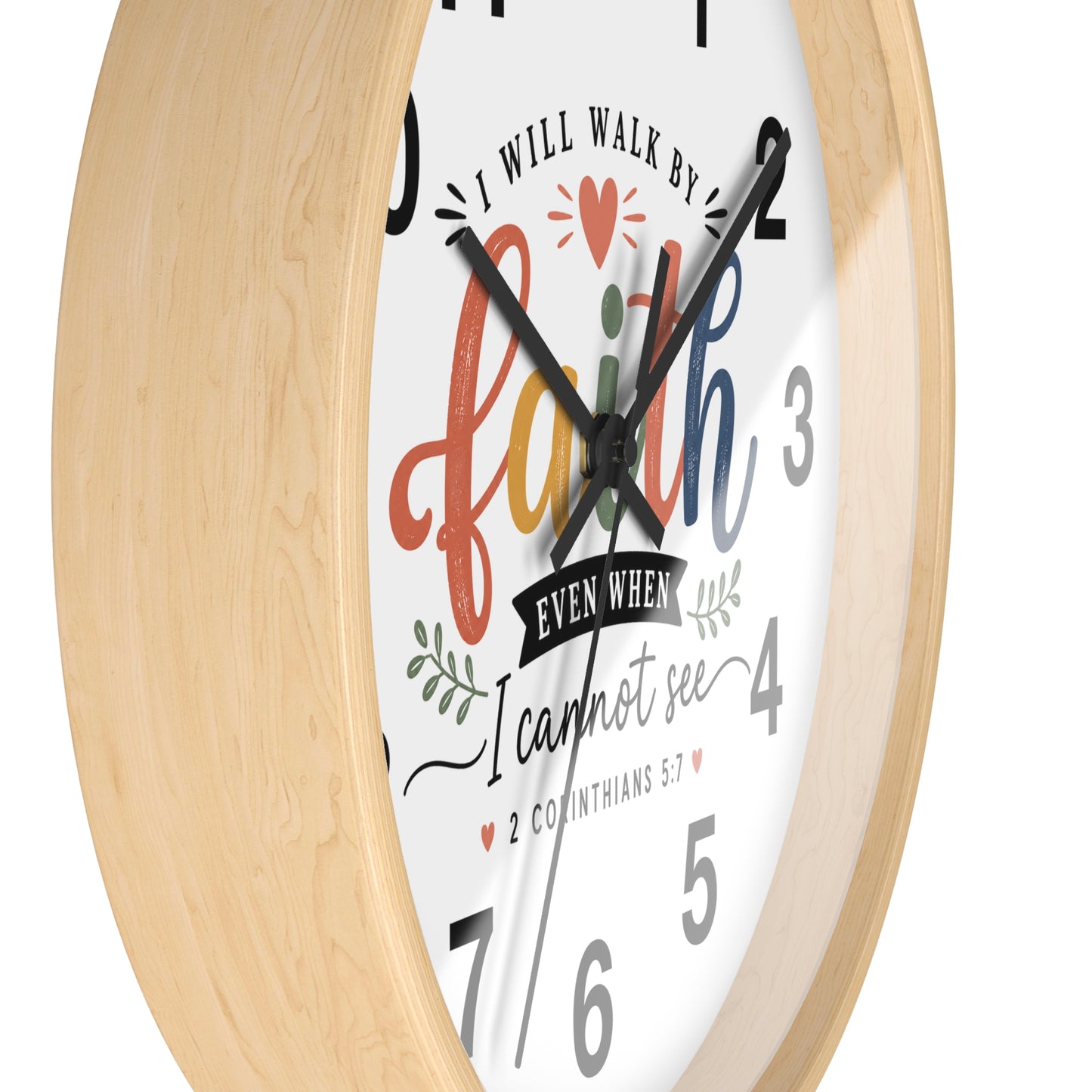 Walk By Faith Wall Clock — Christian Inspirational Home Decor