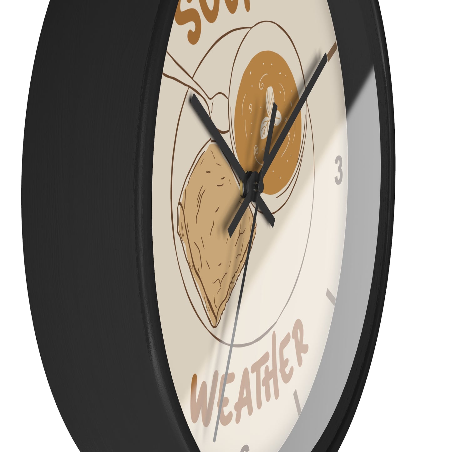 Soup Weather Wall Clock — Fall Autumn Kitchen Decor
