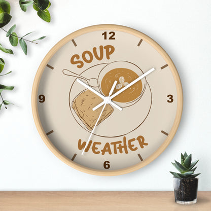 Soup Weather Wall Clock — Fall Autumn Kitchen Decor