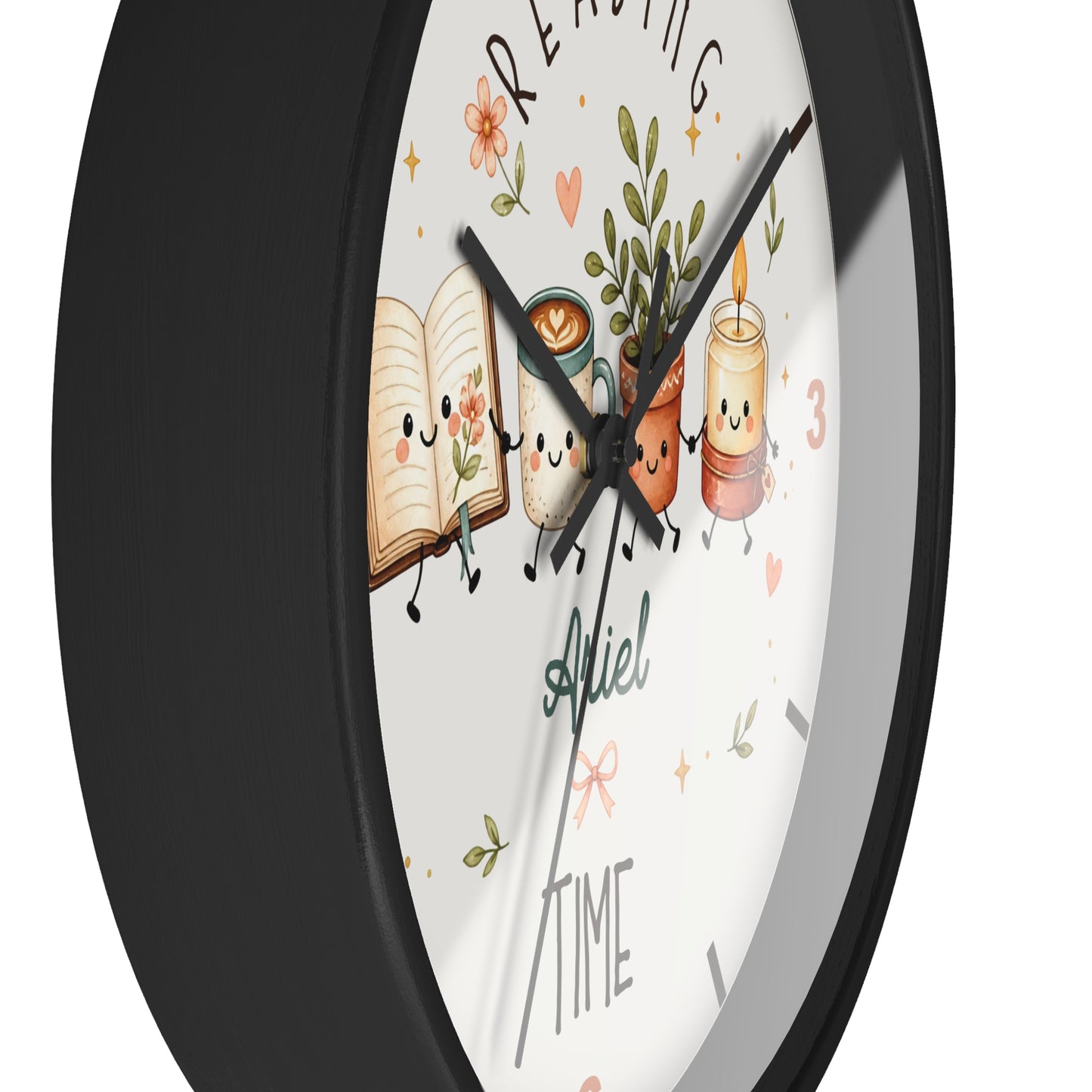 Reading Time Kids Wall Clock | Personalized Book Lover Decor (Custom Name)
