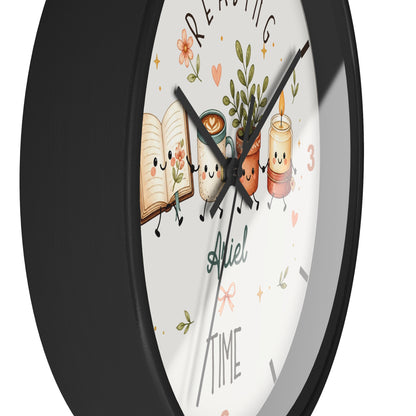 Reading Time Kids Wall Clock | Personalized Book Lover Decor (Custom Name)