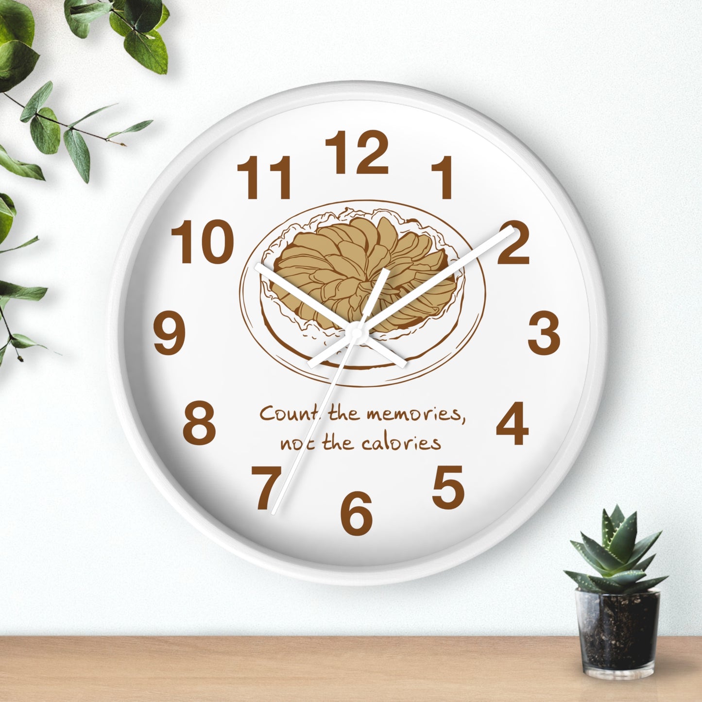Apple Pie Kitchen Wall Clock | "Count the Memories, Not the Calories"